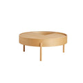 ROUND Coffee Table — oak, round with storage