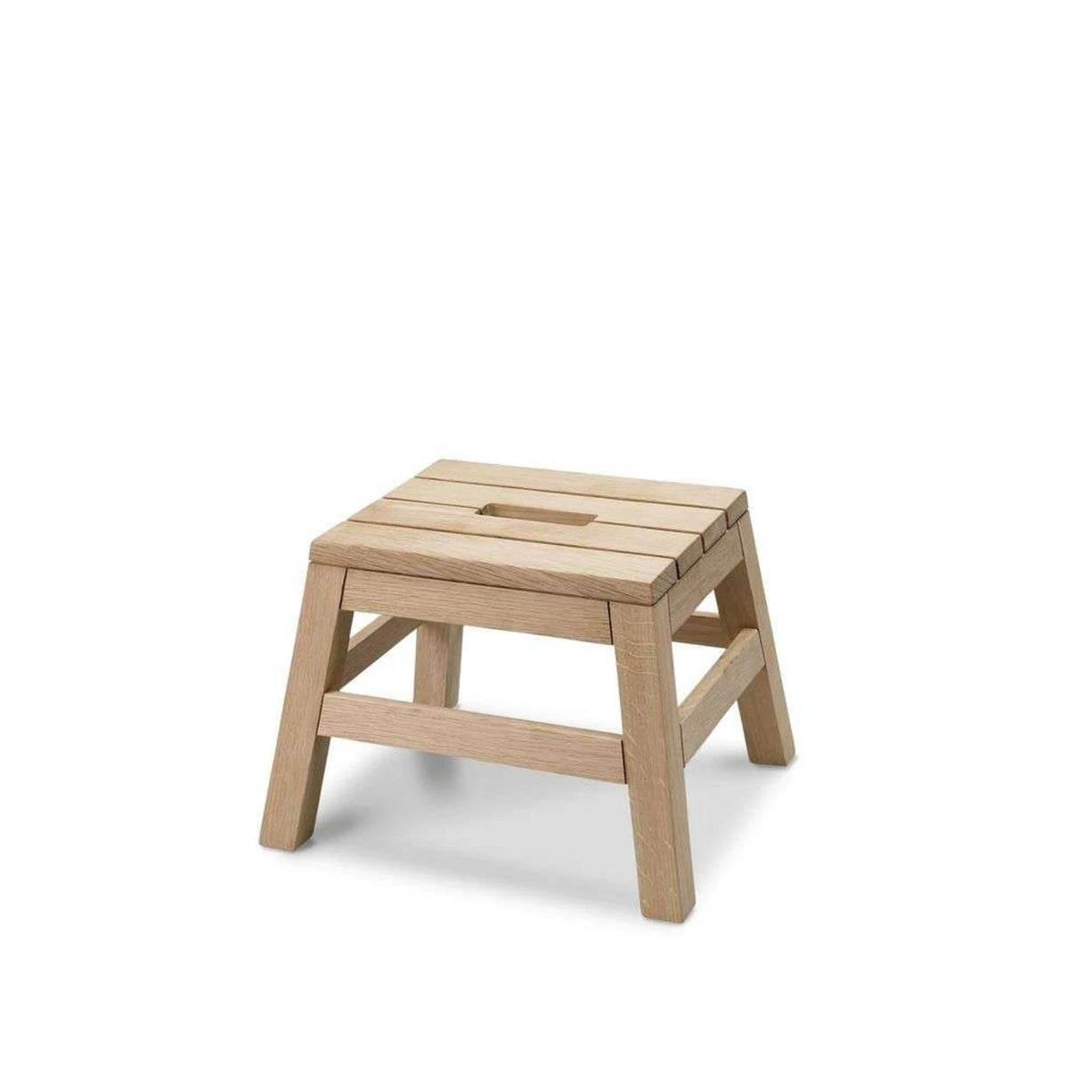 OAK Step Stool — wooden, with handle, light oak