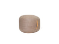 NATURA Round Pouffe — upholstered, natural fabric, beige / sand