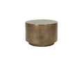 DRUM Side Table — metal, cylindrical, brass / patina