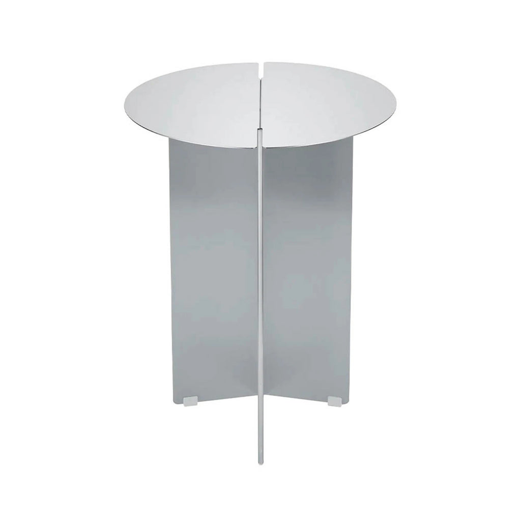 CHROME Side Table — metal, round, polished steel / silver