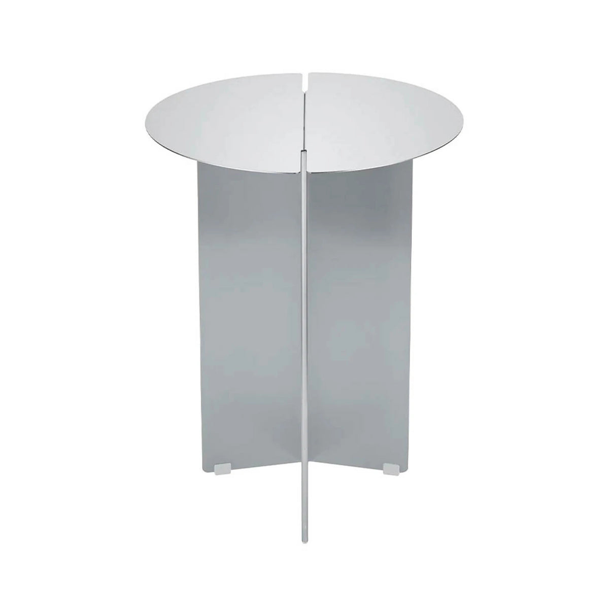 CHROME Side Table — metal, round, polished steel / silver