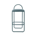 ARCH Bar Stool — upholstered, boucle, petrol / marine grey