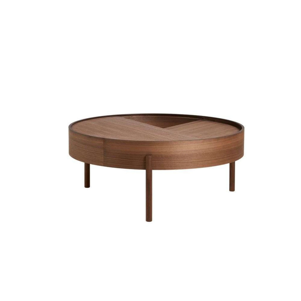 ROUND Coffee Table — walnut, round with storage