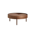 ROUND Coffee Table — walnut, round with storage