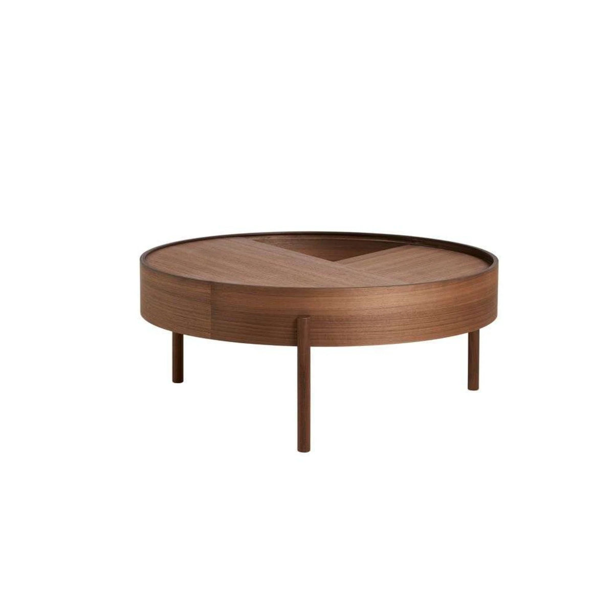 ROUND Coffee Table — walnut, round with storage