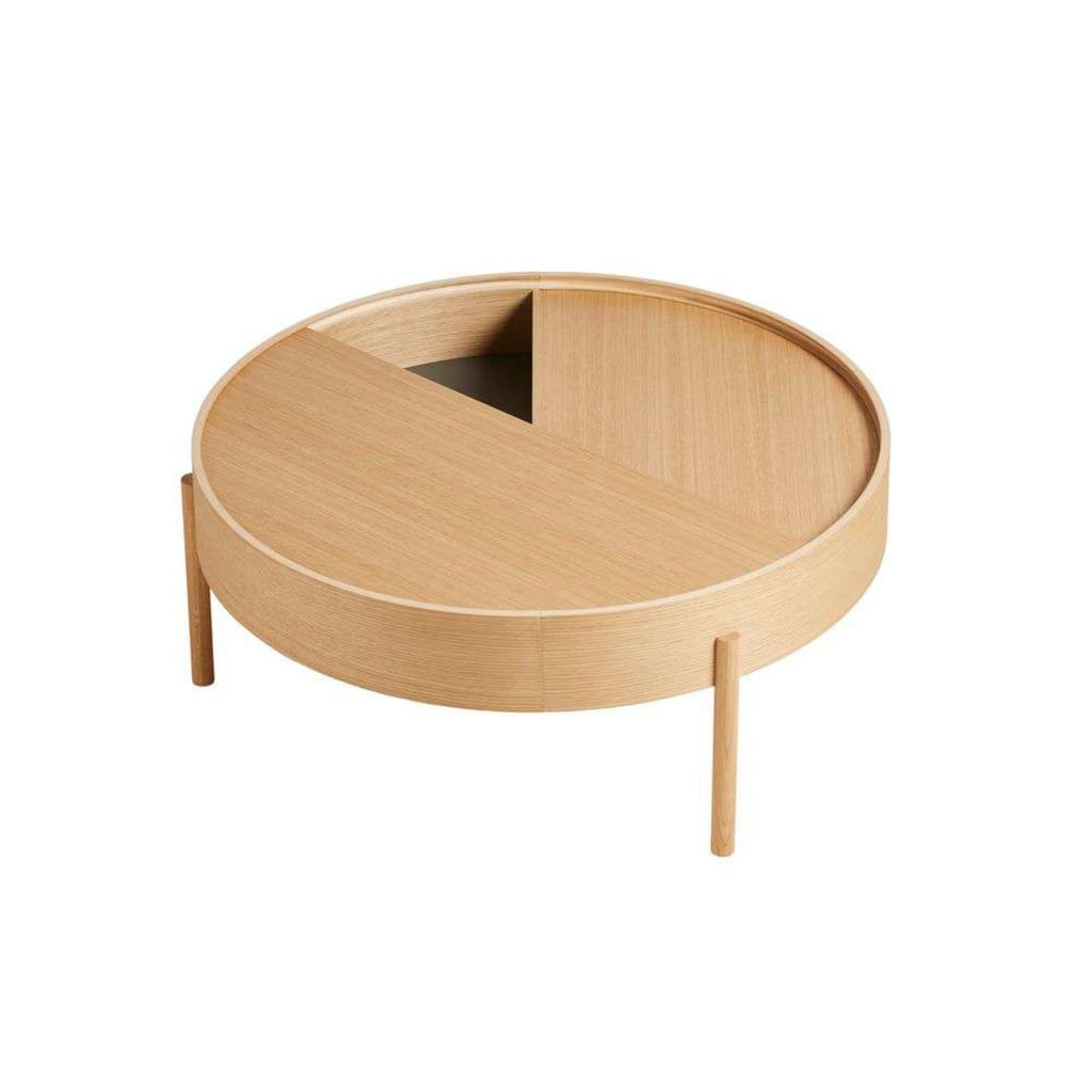 ROUND Coffee Table — oak, round with storage