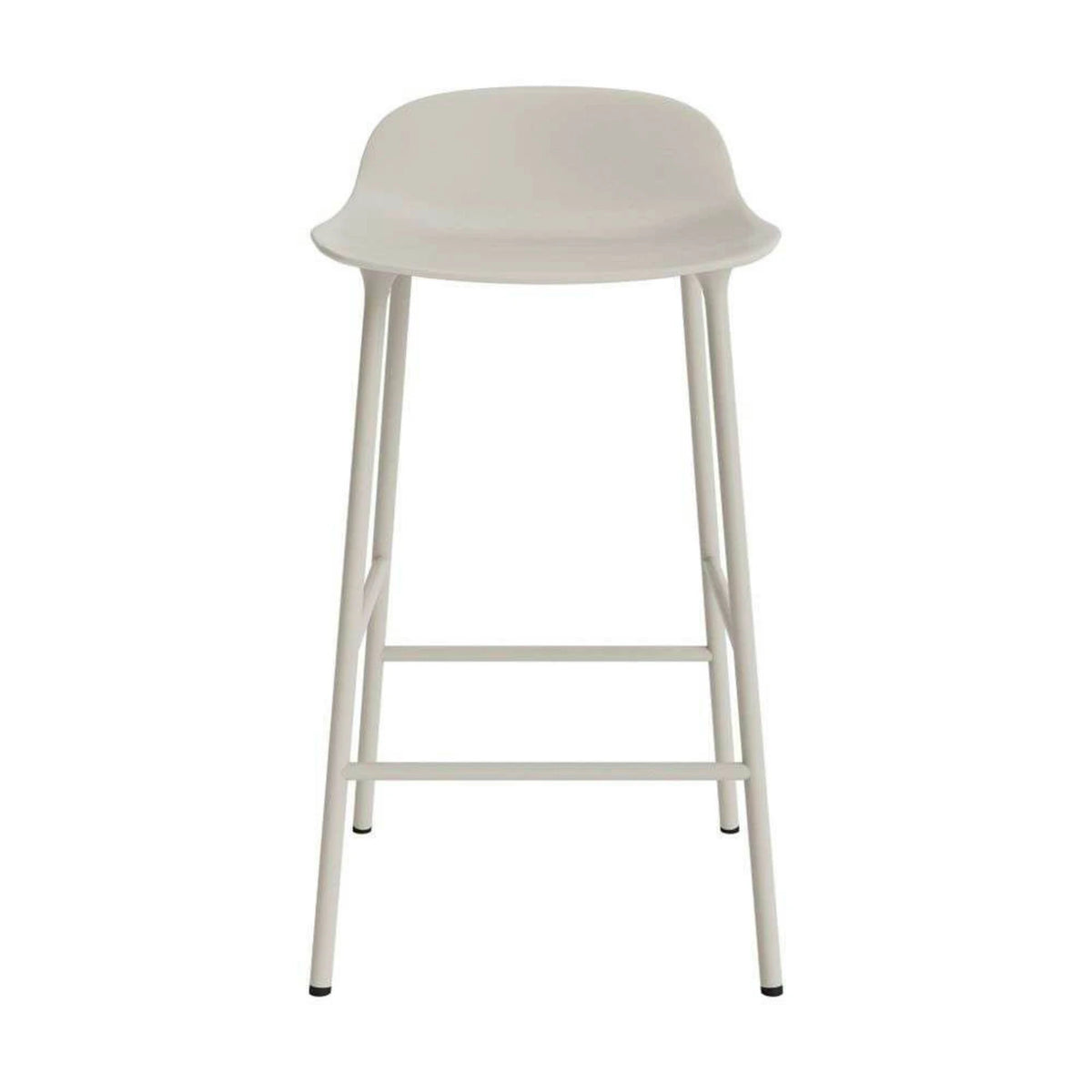 SHELL Bar Stool — metal frame, light beige / greige