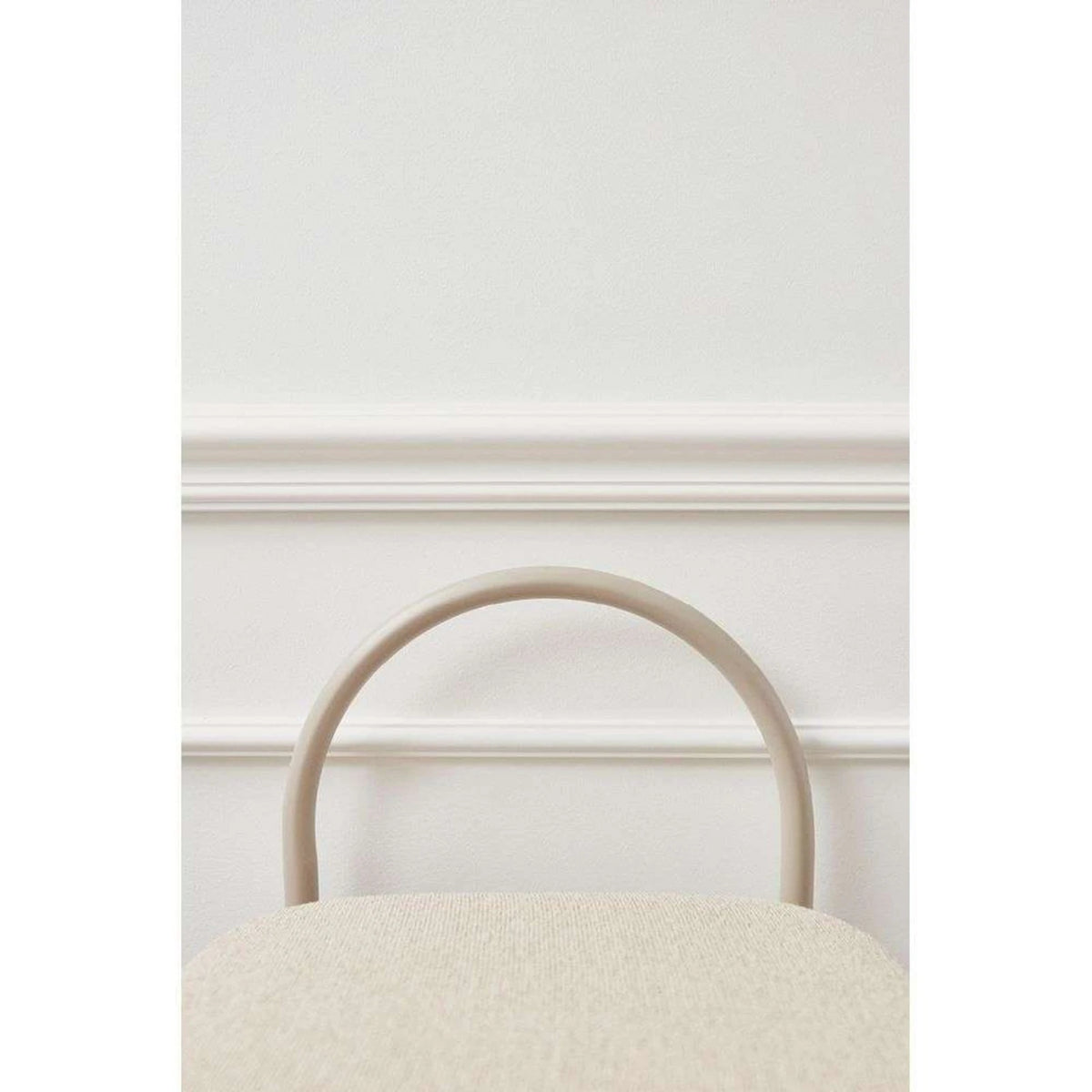 ARCH Bar Stool — upholstered, boucle beige / mocha
