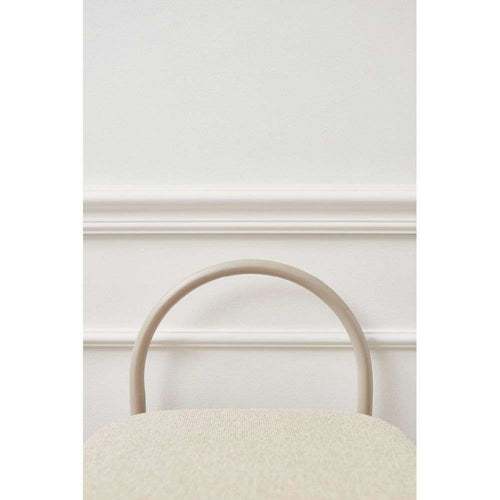 ARCH Bar Stool — upholstered, boucle beige / mocha