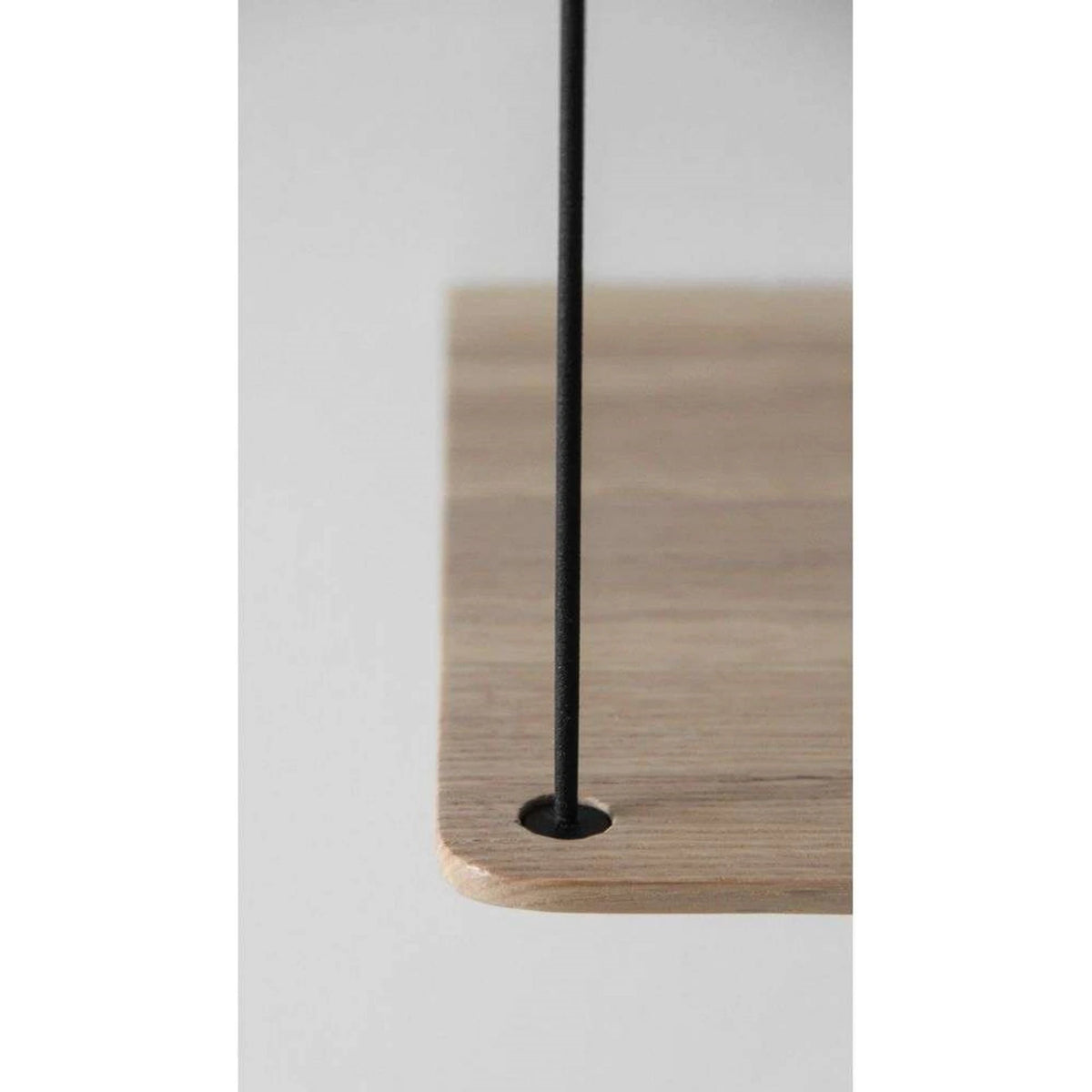 LINEA Hanging Shelf — two-tier, wood / metal, light oak