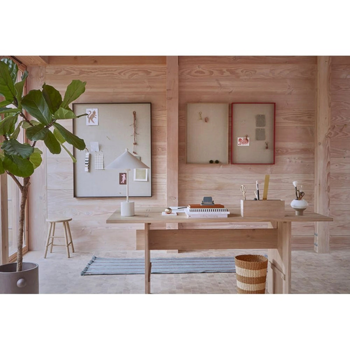 NOTA Linen Board — pinboard, wooden frame, natural linen