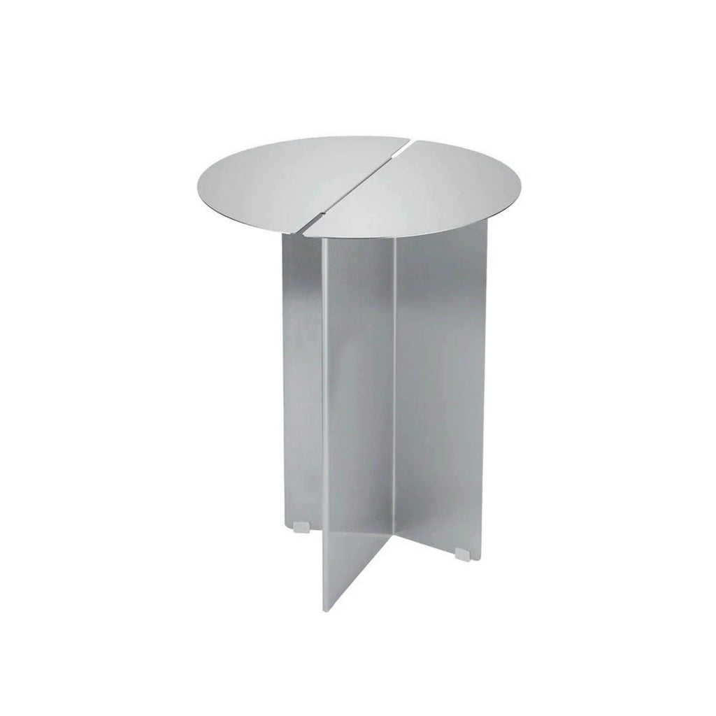 CHROME Side Table — metal, round, polished steel / silver