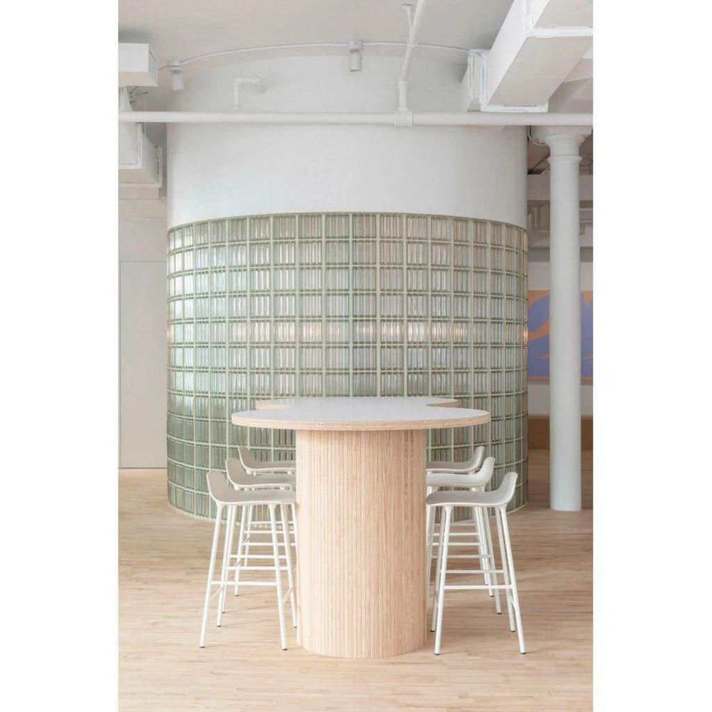 SHELL Bar Stool — metal frame, light beige / greige