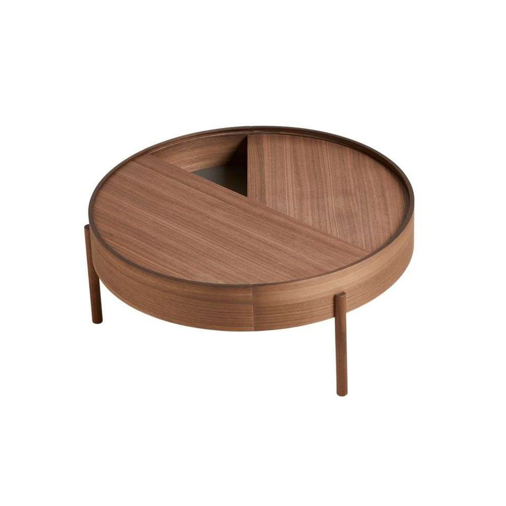 ROUND Coffee Table — walnut, round with storage