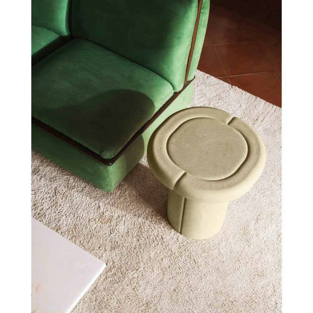 MONOLITH Side Table — concrete look, round, olive / sage