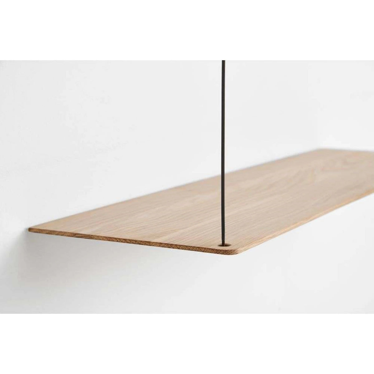 LINEA Hanging Shelf — two-tier, wood / metal, light oak