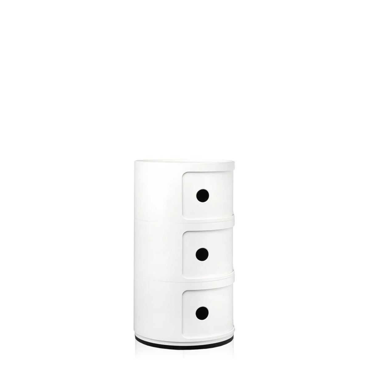 CYLINDER Modular Storage Unit — round, 3 drawers, white