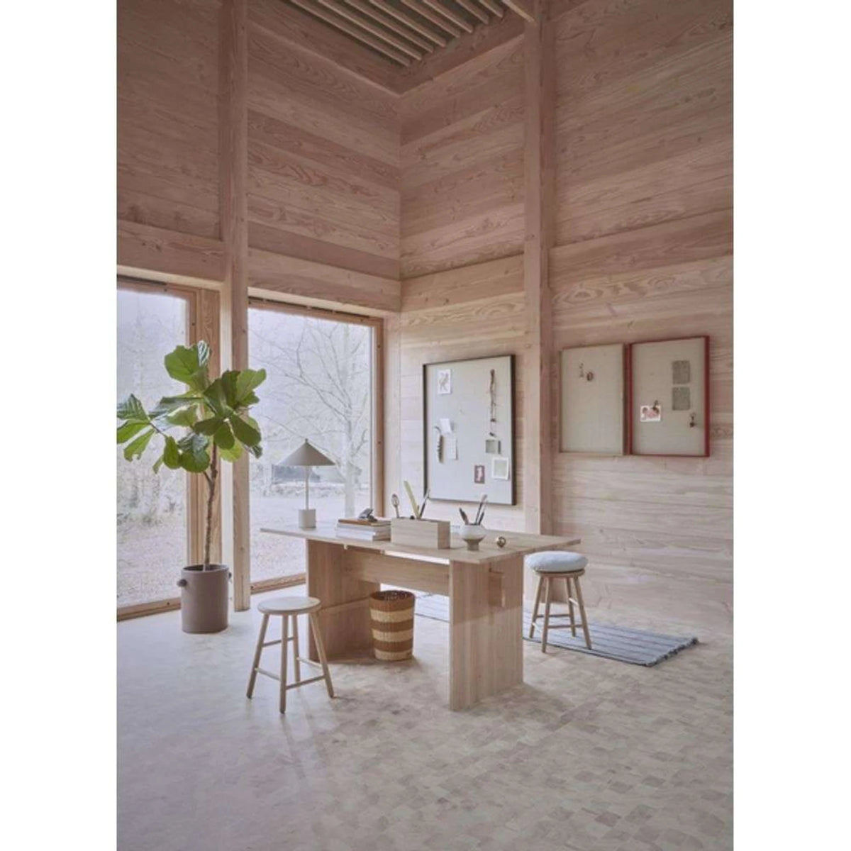 NOTA Linen Board — pinboard, wooden frame, natural linen