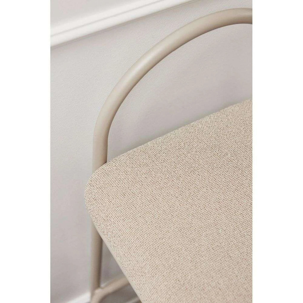 ARCH Bar Stool — upholstered, boucle beige / mocha